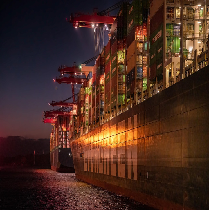 container port cranes ship